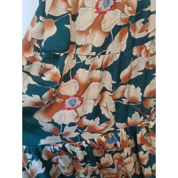 Lulus Green Floral Print Tie-Back Tiered Maxi Dress Womens Size Medium NWT - Picture 5 of 9